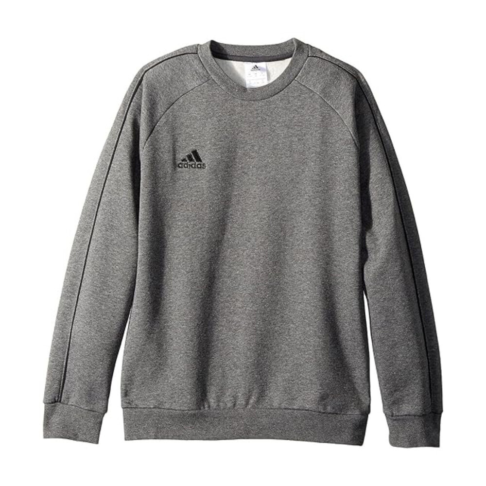 Adidas Core 18 Sweatshirt Kids 2XS Heather Gray Fleece Long Sleeve Active RED637